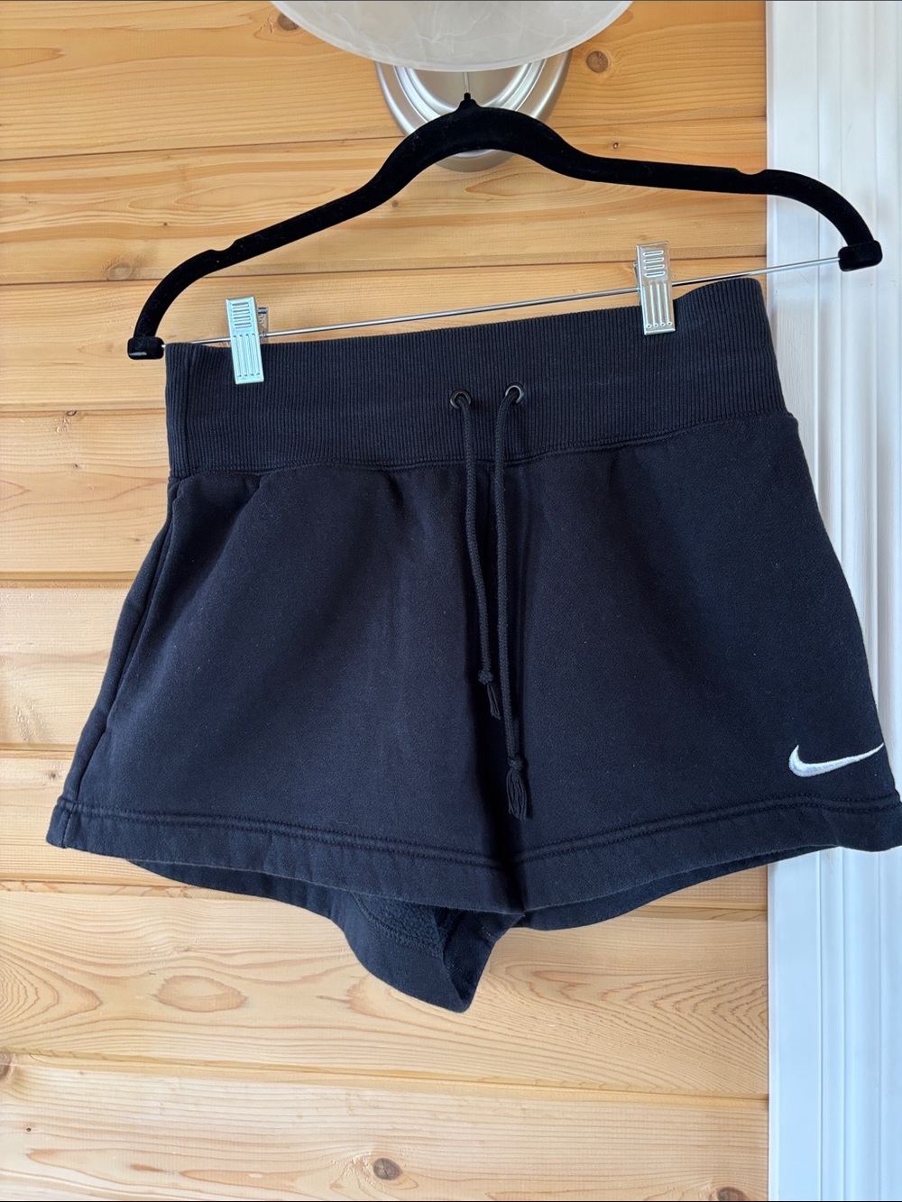 Nike Black Women's Athletic Drawstring Shorts with Swoosh